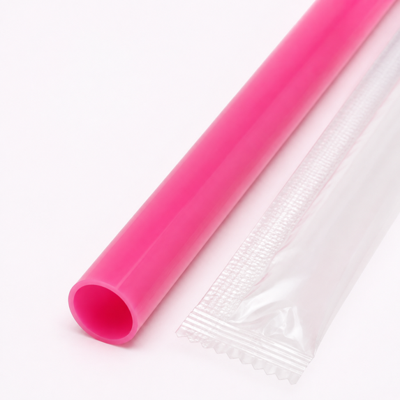 Plastic Smoothie Boba Straws Disposable, Individually Wrapped Wide Straws