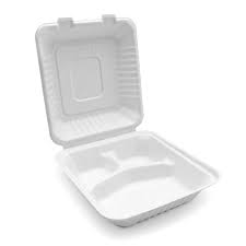 RL1-6 9x9 3-Comp Sugarcane Hinged Container 200PCS
