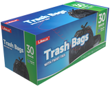 LA Value 26 Gallon Trash Bags with Twist Ties 30 Count Black