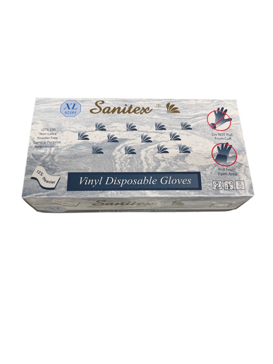 Sanitex Vinyl Disposable Gloves - 100Pcs 10/ Box - X-Large