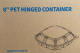 Low/medium PET Clear Hinged Container 8"x8" 200pcs PHC-88x