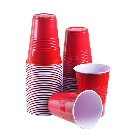 Red Plastic Party Cups 12oz Disposable 20 Count Pack 24 Case