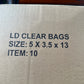 RL2-10 LD Clear Bags 5x3.5x13 Peanut Bag 6boxes/case