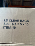 RL2-10 LD Clear Bags 5x3.5x13 Peanut Bag 6boxes/case