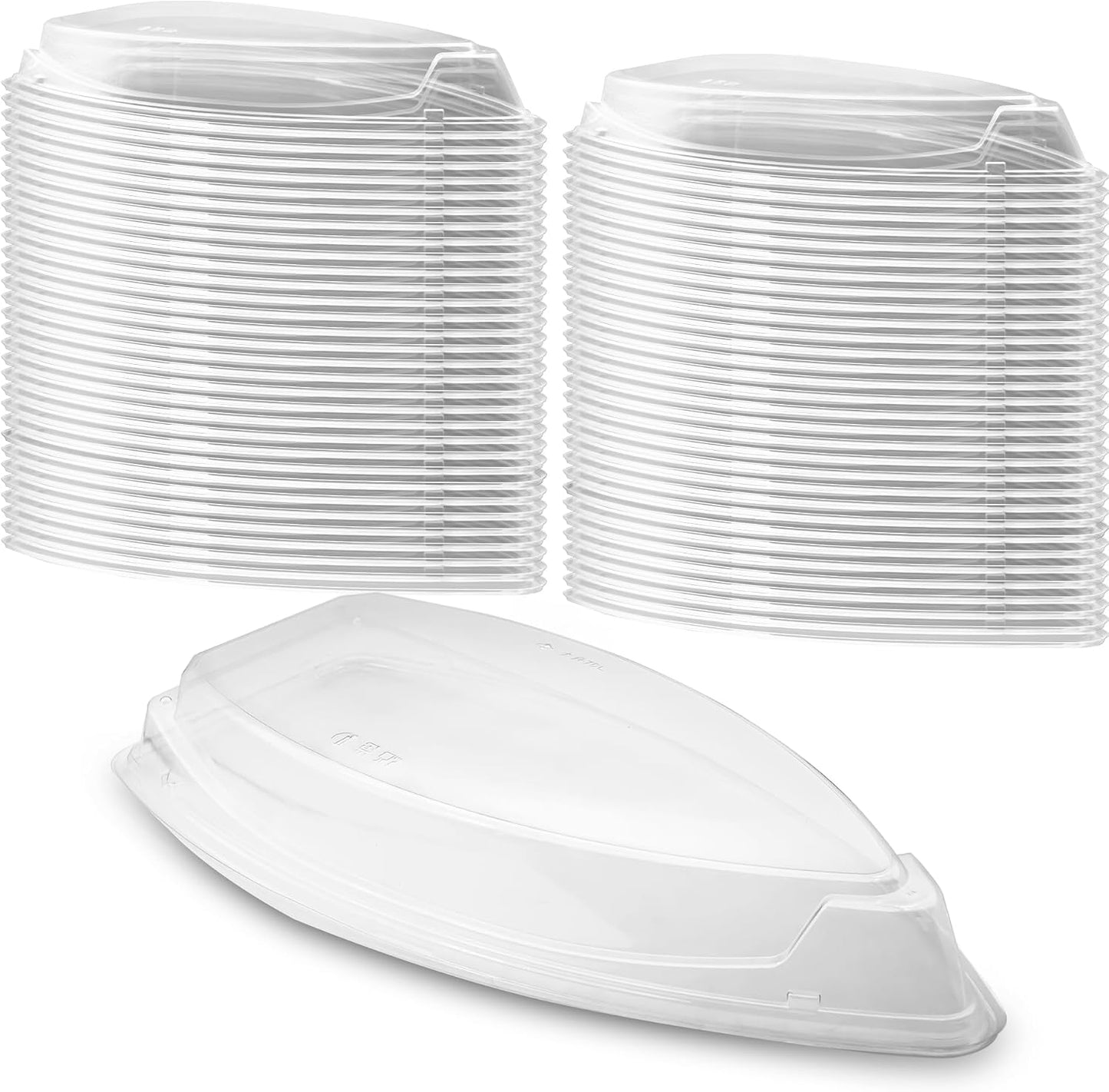 D6 - 18.35"×9.21"X1.97" DZ-100L Lid For Boat-Shaped Sushi Tray DZ-100B QTY:160pcs