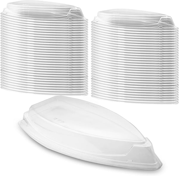 D6 - 18.35"×9.21"X1.97" DZ-100L Lid For Boat-Shaped Sushi Tray DZ-100B QTY:160pcs