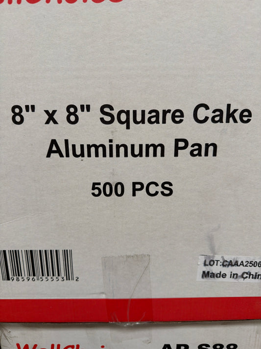8”x8” Square Cake Aluminum Pan 500 pcs