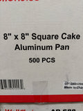 8”x8” Square Cake Aluminum Pan 500 pcs