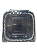 (1410) Plastic Vented Hinged container(Clear top, Black bottom) 3-C,8"X8" X3" 150PCS/CASE,43g