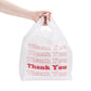 White thank you plastic Bag size 11.5"X6.5"X21.5" MIC 13