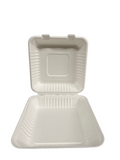 (331) Sugarcane White Hinged container 9x9 200pcs/case PFAS FREE
