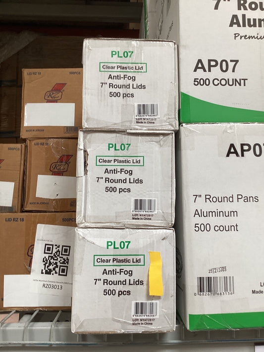 C1- Clear Plastic Done Lid 7” 500pcs PL07