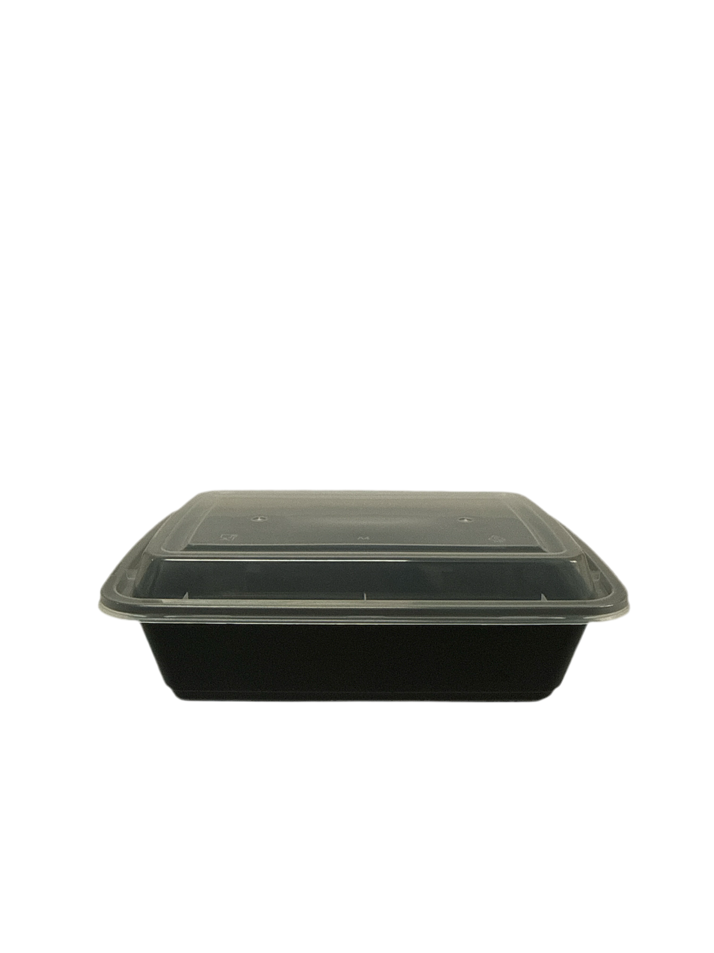 (1211) 28oz Rectangular Container: PP Black Base with Clear Lid 150pcs/case