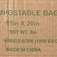 COMPOSTABLE BAG  15in X 20in NET WT. Ibs  GREEN 10MICS 6/300 (1800 BAGS)