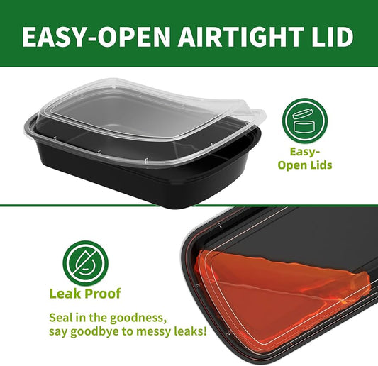12oz Plastic Rectangle Container with Lid 150PCS