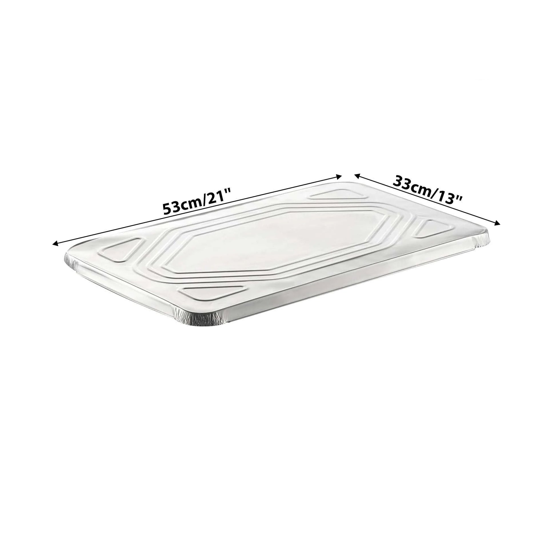 Disposable APSIC Full Size Aluminum Pan Lid 50 Pack – 53cm x 33cm Food Cover