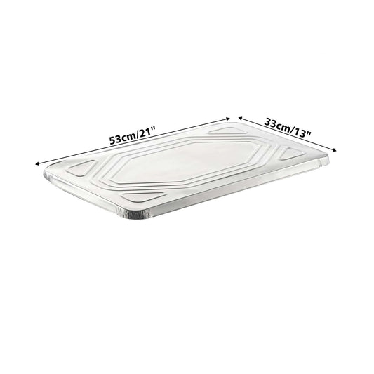 Disposable APSIC Full Size Aluminum Pan Lid 50 Pack – 53cm x 33cm Food Cover