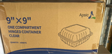 RL3-22 9x9 1 Compartment Clear Hinged Container 150/pcs Item# PP991C