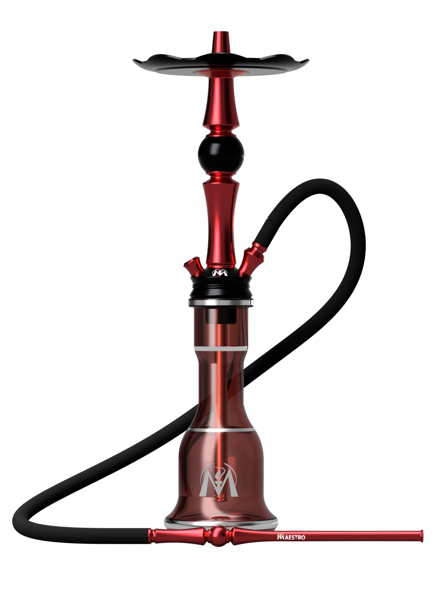 Maestro Hookah A1 Red premium shisha set with durable aluminum design and smooth airflow