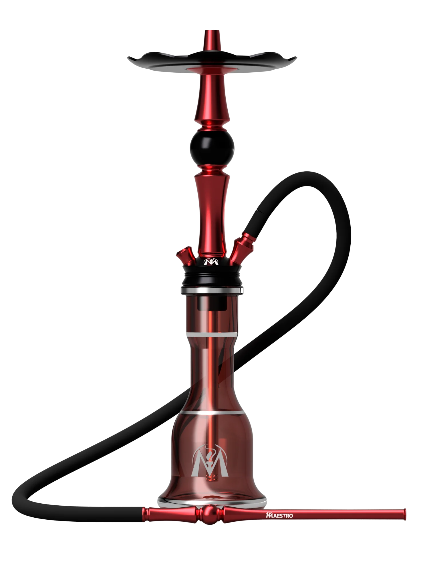 Maestro Hookah A1 Red premium shisha set with durable aluminum design and smooth airflow