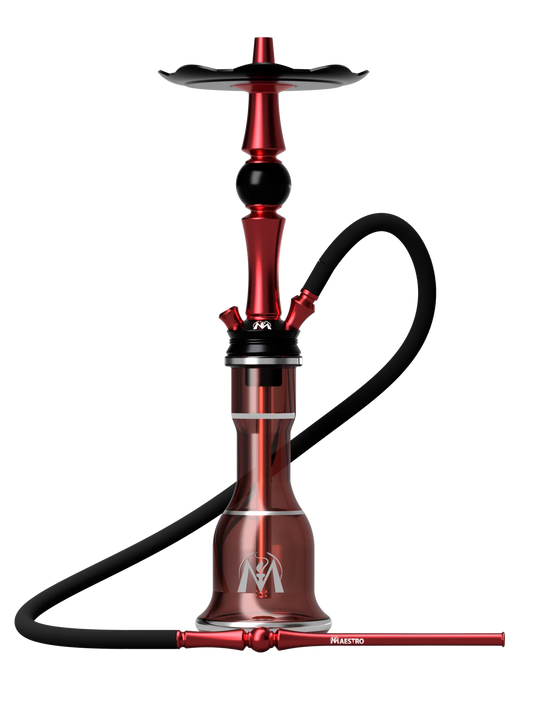 Maestro Hookah A1 Red premium shisha set with durable aluminum design and smooth airflow