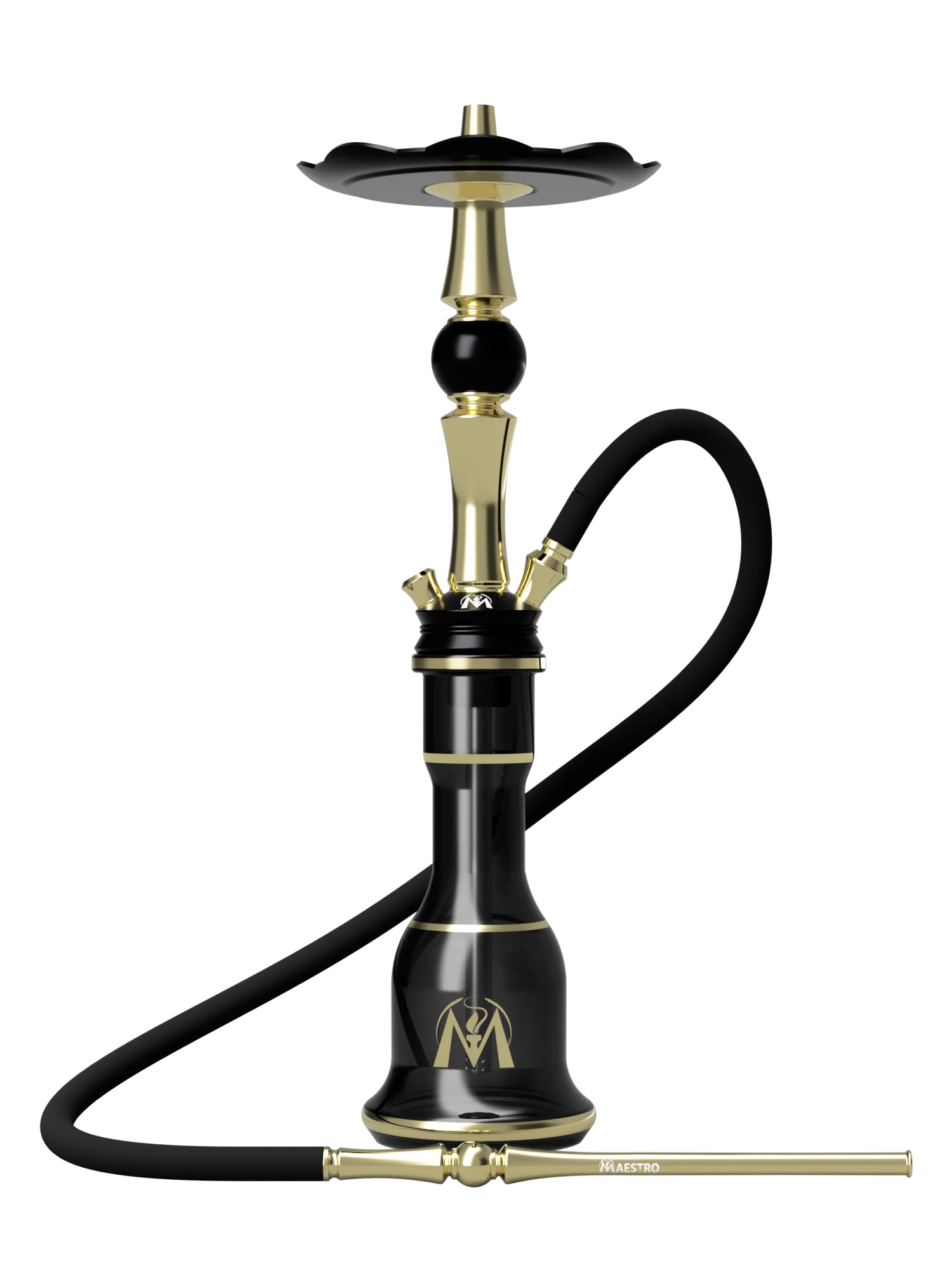 MAESTRO HOOKAH A1 GOLD premium luxury shisha hookah with black and gold finish