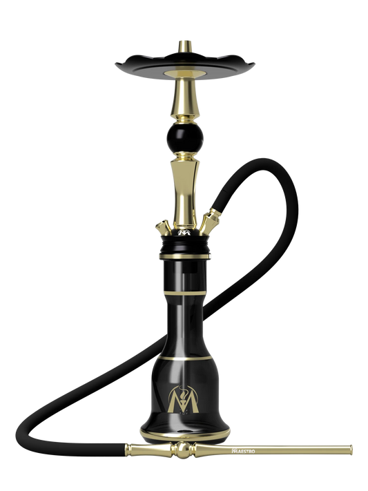 MAESTRO HOOKAH A1 GOLD premium luxury shisha hookah with black and gold finish