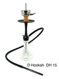 D-Hookah DH15 Premium Hookah with Black Stem and Crystal Glass Base