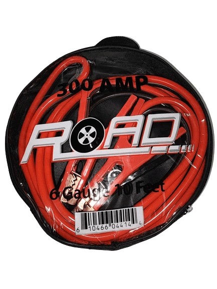 Jumper Cable Heavy Duty 6 Gauge 10 Feet 300 Amp with clamps in carrying case