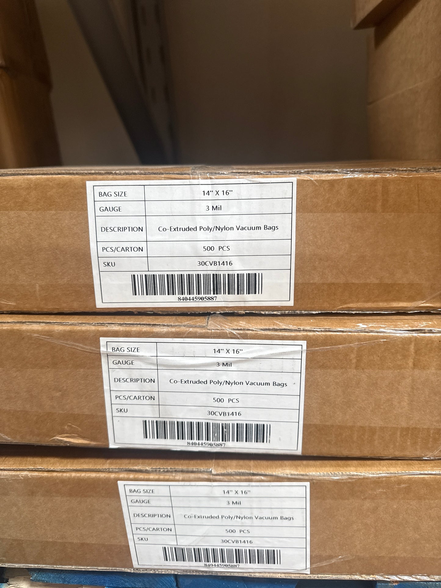 RL1-4 14x16 Poly Vacuum Bags 500PCS