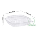 8” Clear Hinged Container 250 Count – Food Storage