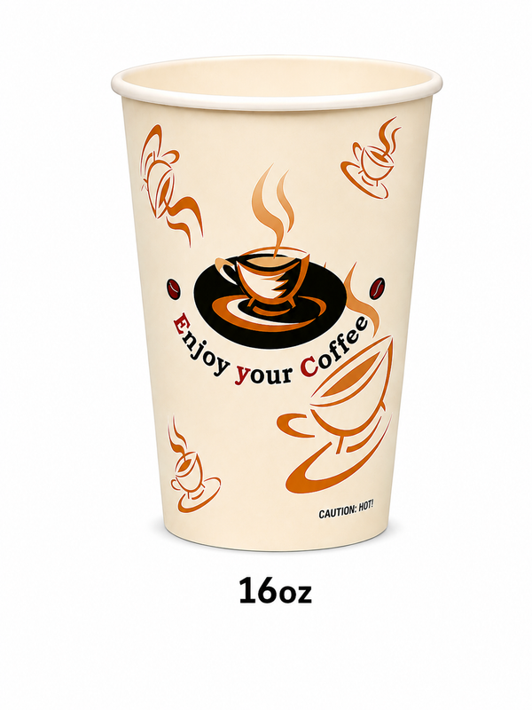 E1- 16oz paper hot cups printed 1000pcs