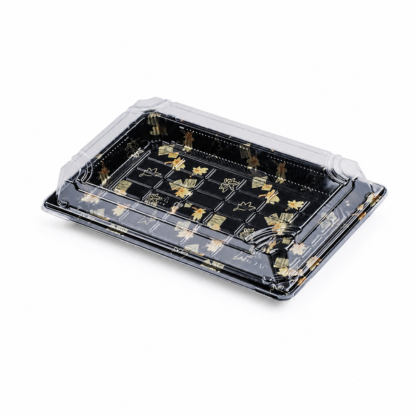 D6 - #9 9.5"×6"×0.9" PET Sushi Container with Lid 300pcs