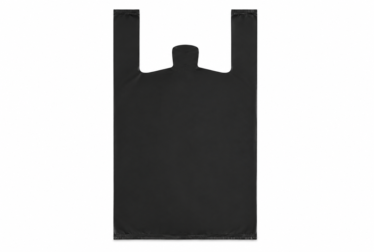 A3- 12x7x21.5 Black T shirt Bag 57Mic 200pcs