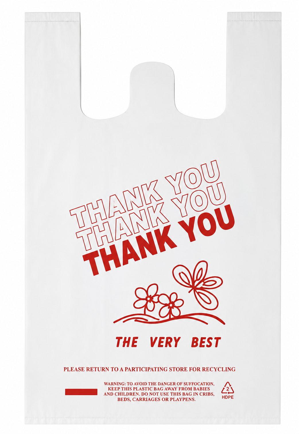 12x7x22 T Shirt Bag WHITE 400PCS
