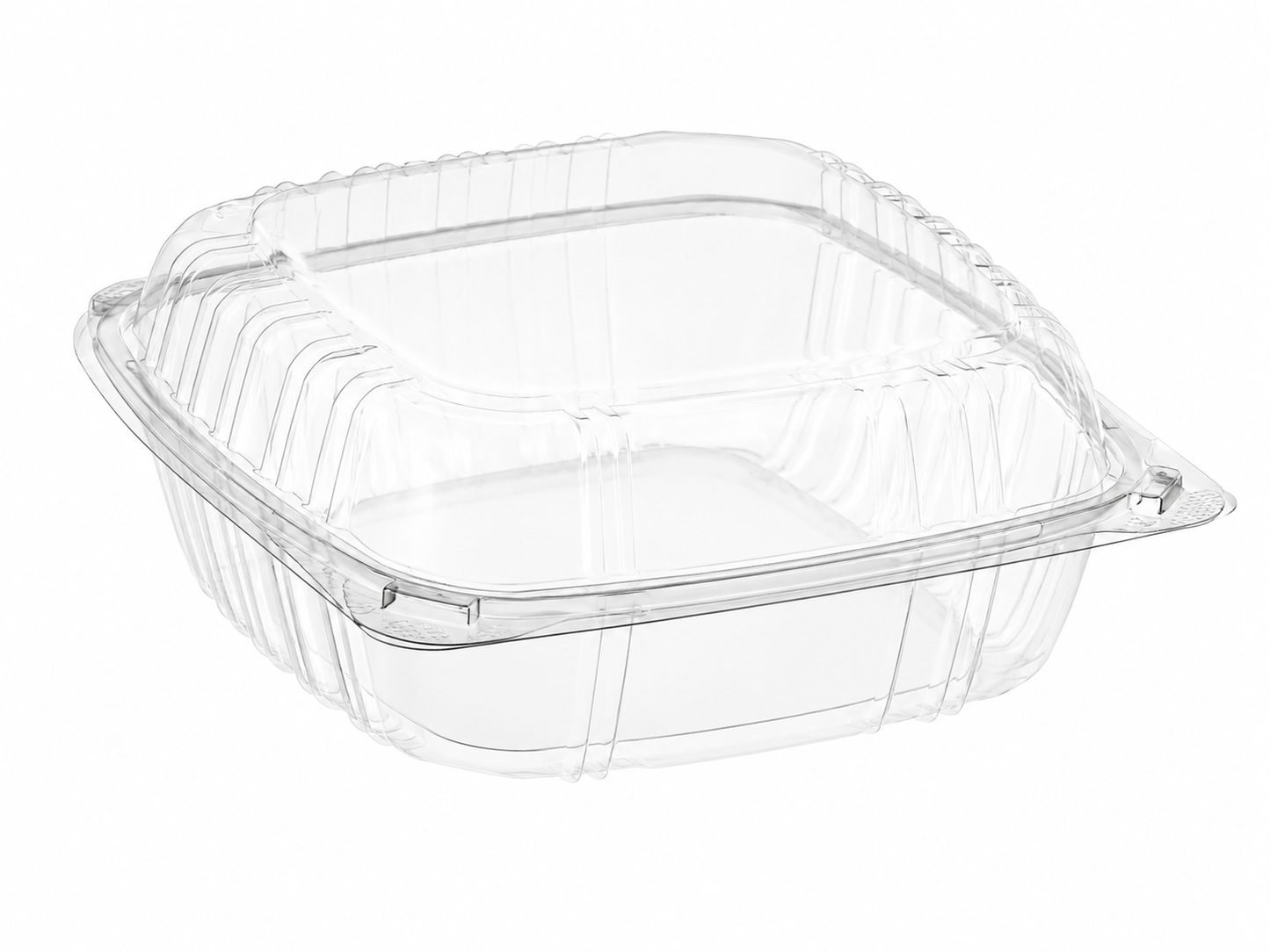 B6- 9×9 One Compartment Clear Hinged Container 150pcs