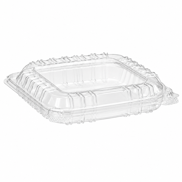 B6- 8x8x3 Clear PS Hinged container 250pcs