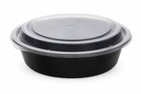 RL6-38 48oz Black Round Microwavable Container with Lid 150pcs