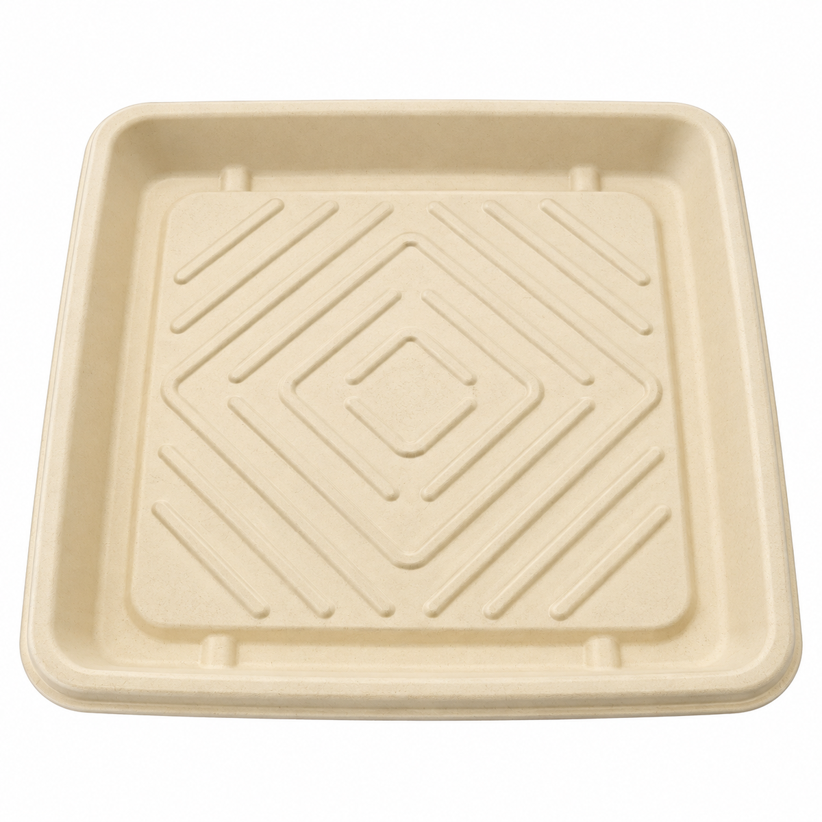 11x11x1.06 Serving Tray Base In Pulp Fiber Kraft Square 25pcs/Case