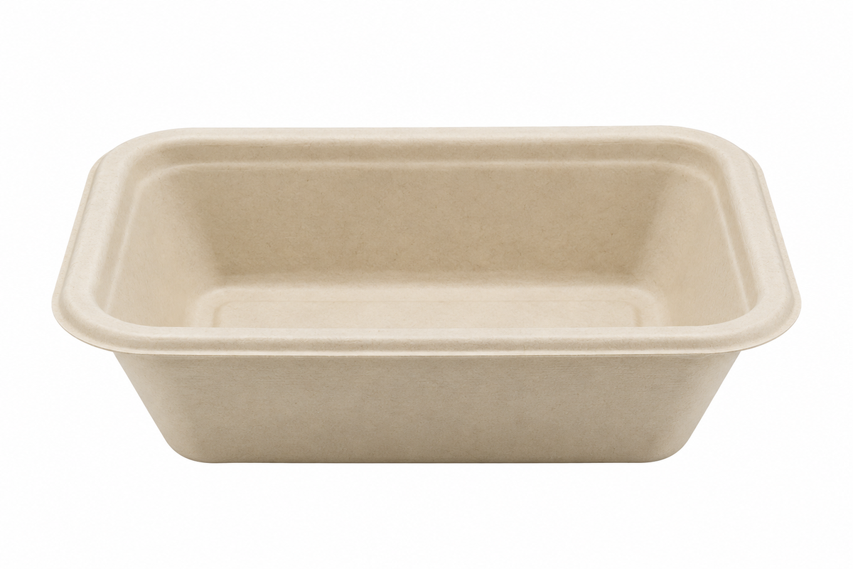 16oz Bagasse Rectangular Bowl - 600/Case