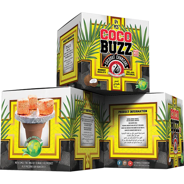 CocoBuzz Coconut Charcoal 1kg Box Pack of 10