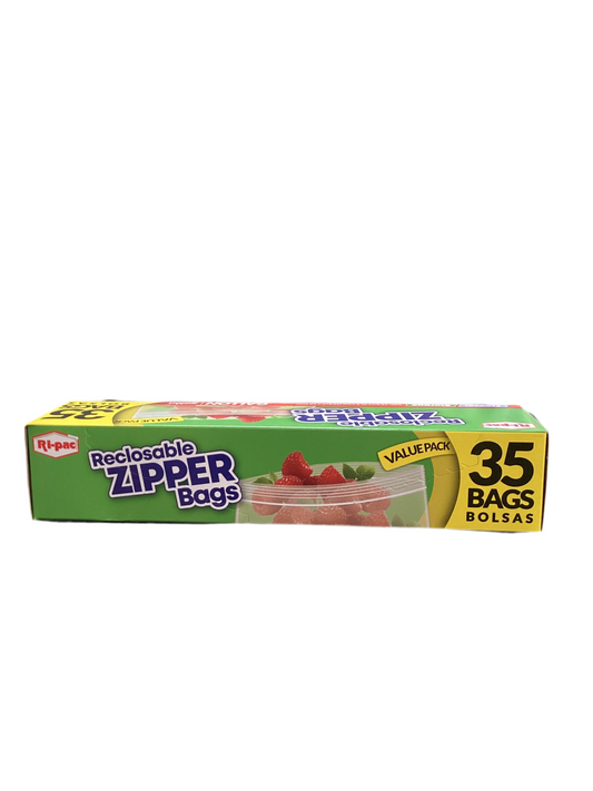 Ri-Pac Reclosable Zipper Bags 35 Ct