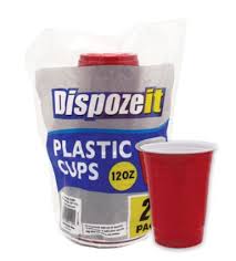 DISPOZEIT PLASTIC CUP 12 OZ 20 CT 7 G REGULAR RED & WHITE