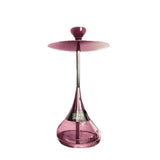Pink OVERDOZZ Hookah with modern glass base and stainless-steel stem