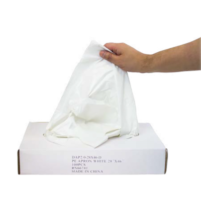 B1- 28x46 Poly Aprons Heavy Duty Pull-Up LD 100count