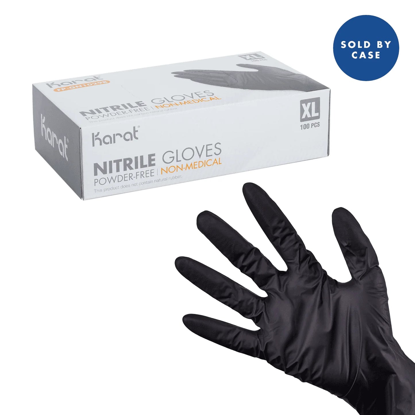 (121) Disposable nitrile glove, 6.5mil, black color, size XL NON-MEDICAL 100pcs/box, 10box/case