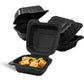 RL2-15 6x6 Black Hinged Containers Microwaveable 250PCS