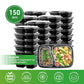 28oz Black Rectangle Container 2-Combo 150pcs
