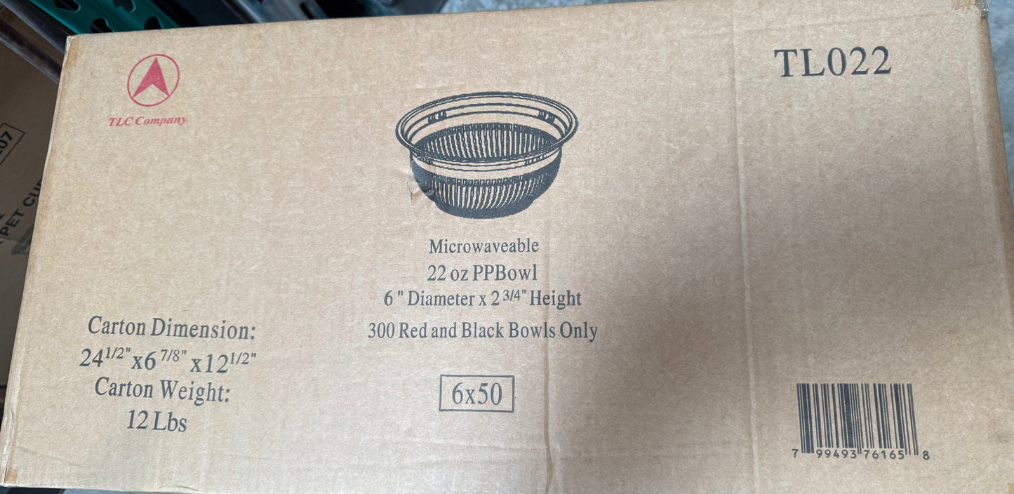 RL4-25 TL022 Microwaveable 22oz PPBowl Item#TL022