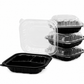 RL4-30 8x8 Clamshell Black Base 3 compartment 150pcs Item# JC-83